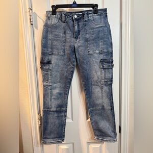 ❤️KANCAN ❤️ AVERY 2.0 STRAIGHT LEG CARGO JEANS - MEDIUM WASH Size 7/27